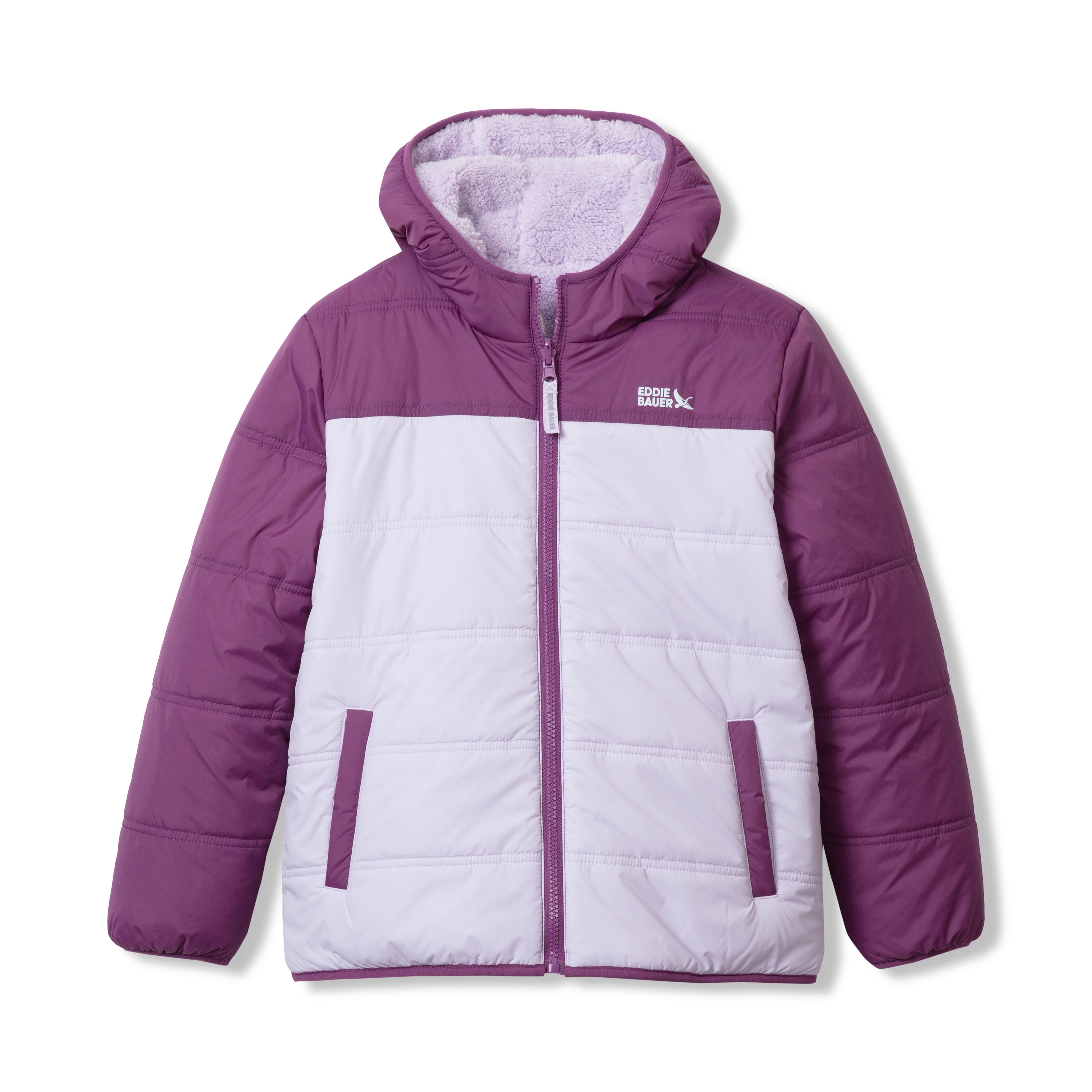 Eddie Bauer Kids Girls Deer Harbor Reversible Hooded Jacket