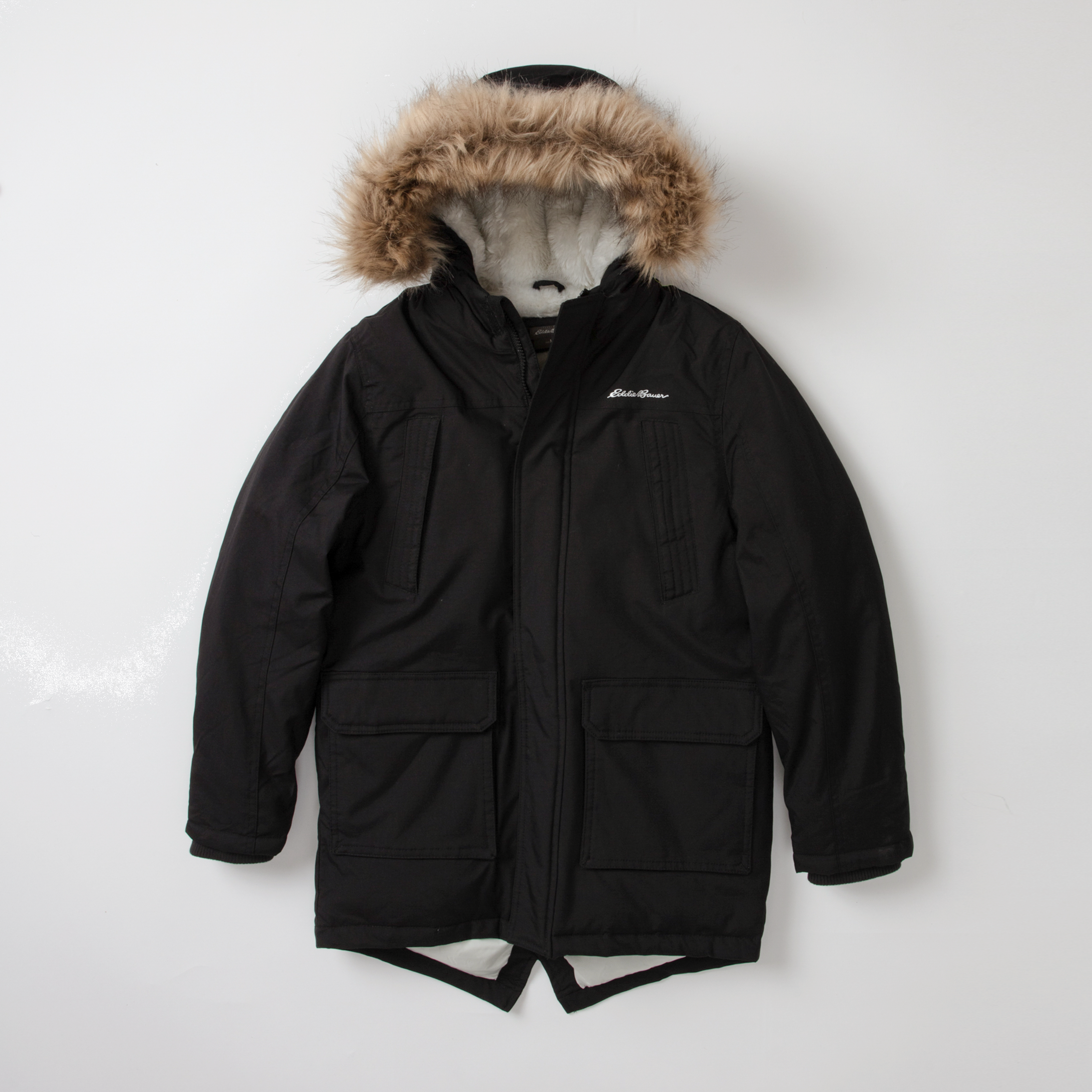 黒タグ　eddie bauer down hood ダウンパーカー　フード 80s Eddie Bauer Down Parka 深緑 XXL 黒タグ エディーバウアー