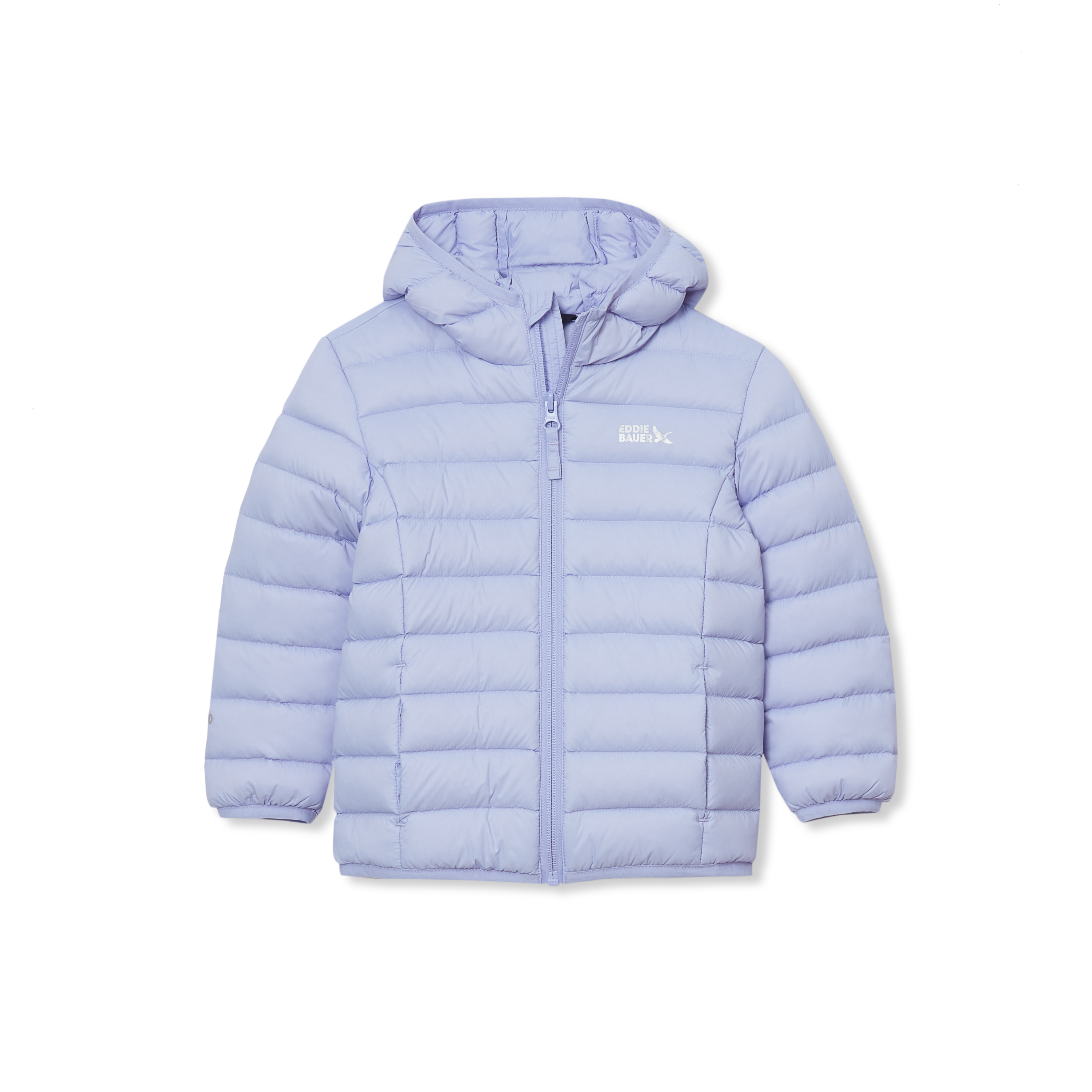 Eddie Bauer Kids Kids Cirruslite Down Hooded Jacket - Print Eddie Bauer ユースキッズハイパイルプラッシュフード付きフルジップジャケット